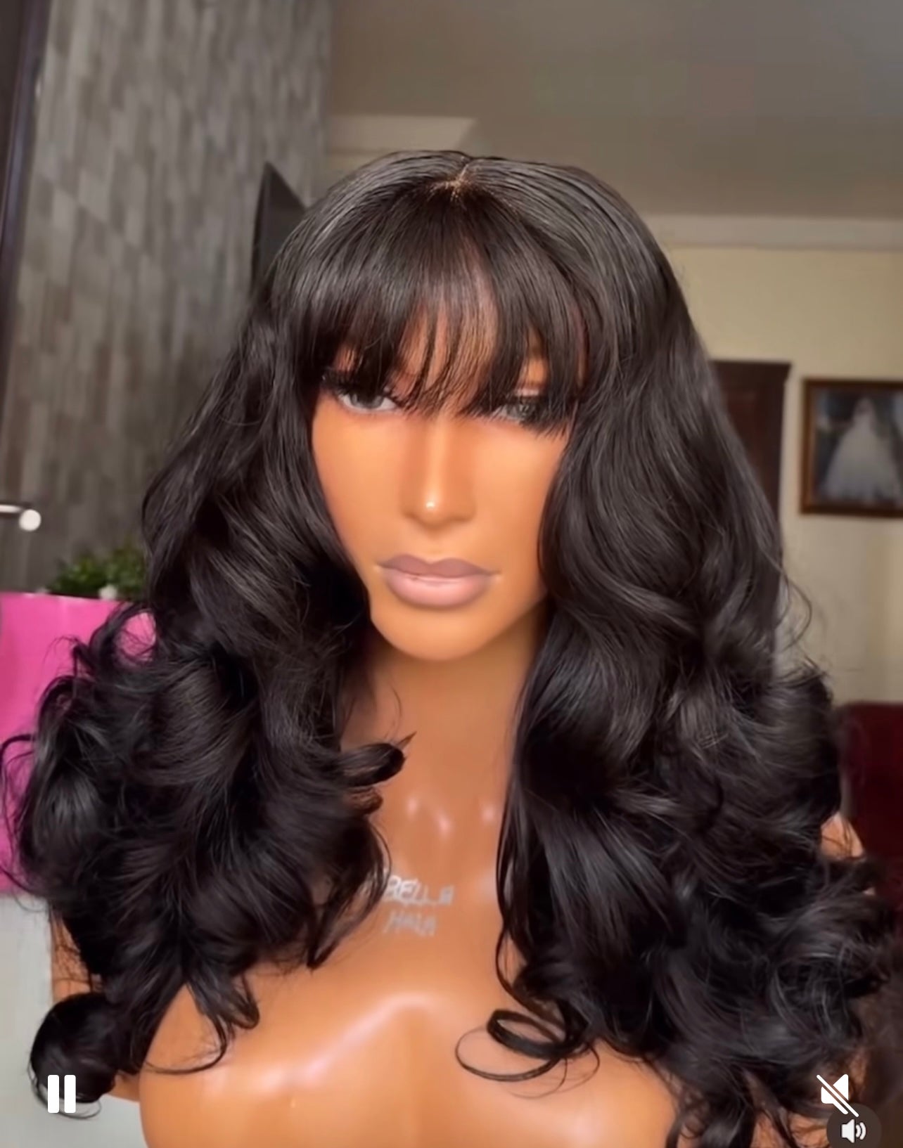 20” Fringe Body Wave Wig – 280% Density | Natural Color | 100% Human Hair