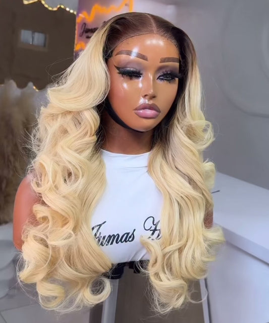 26” Luxe Blonde 5x5 Closure Wig – 350% Density | 100% Human Hair